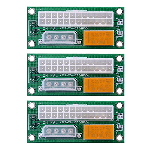 Fxndknjks 3 Stück 24 Pin auf 4 Pin ATX Netzteil Sync Synchrone Extender Karte Dual PSU-Adapter für Btc Miner von Fxndknjks