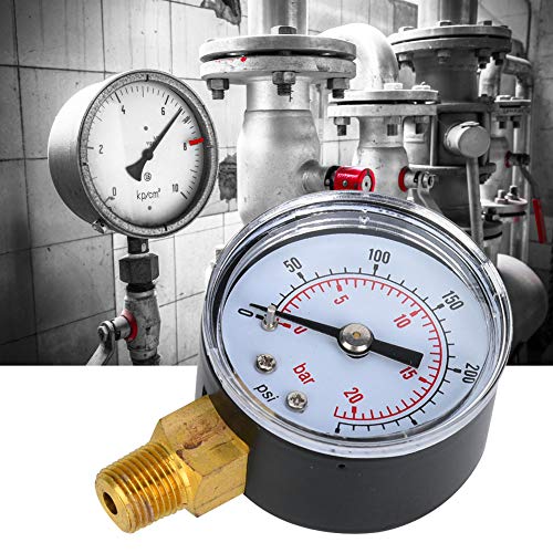 Mechanisches Manometer, Mechanisches Manometer 1/8 Zoll BSPT-Bodenanschluss für Luft, Öl, Wasser (0–300 psi, 0–20 bar) von Fydun