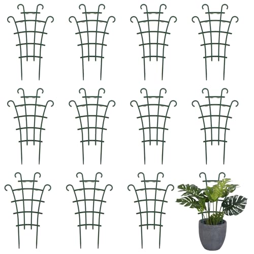 12 Stück Garten Pflanzenstütze Rankgitter Blumenstütze Gitterspalier Kletterpflanzenhilfe Kunststoff Pflanzen Spalier Pflanzgitter von Fyeme