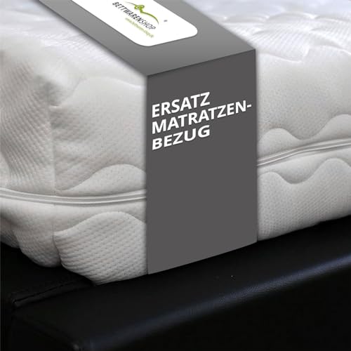 G BETTWARENSHOP – Ersatz Matratzenbezug – waschbarer Matratzenschoner mit Reißverschluss – Allergiker geeignet – Doppeltuch Bezug versteppt 80x200 cm, 20 cm Kernhöhe von G BETTWARENSHOP