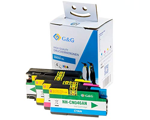 G&G Druckerpatronen kompatibel zu HP 950XL / 951XL für HP Officejet Pro 251dw 276dw 8100 8600 8600 Plus 8600 Premium 8610 8615 8616 8620 von G&G