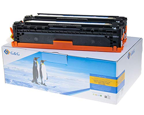 G&G Toner kompatibel zu HP 125A/ 128A/ 131A/ CB540AD/ CF210XD/ CE320AD/ Canon 716K/ 731K Doppelpack Schwarz von G&G