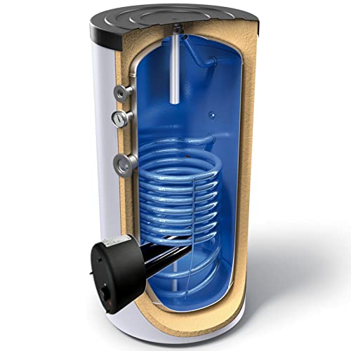 Kombinierter Warmwasserspeicher, Standspeicher 200 Liter mit 1 Heizregister und gekapselten 2200W keramischen Heizelement von G2 Energy Systems