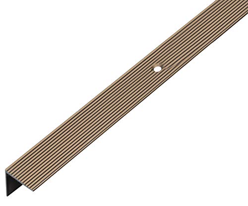 Alberts 476878 Treppenkanten-Schutzprofil | Aluminium, bronzefarbig eloxiert | 1000 x 20 x 20 mm von Alberts