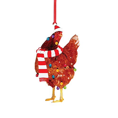 Weihnachtsanhänger Dekohänger Ornamente Weihnachten Holzdekoration Outdoor Huhn Schal Feiertagsdekorationen Weihnachten Weihnachtsdekoration & Aufhänger Windspiel Metall Mit für (A, One Size) von GBEN