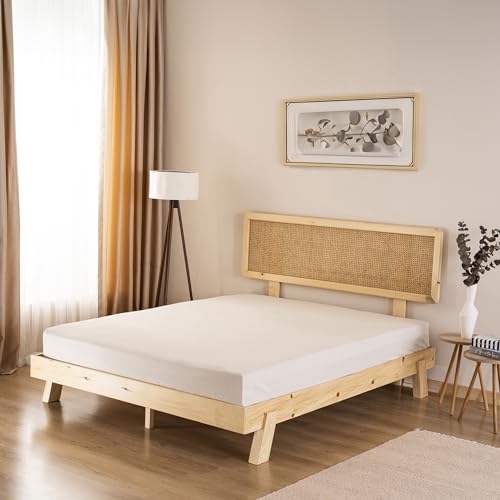 GD HOME Renforce Baumwolle Spannbettlaken/Spannbetttuch aus 100% Baumwolle/Weiches und Atmungsaktives Leintuch 160 x 200 x 30 cm/Jersey Bettlaken/Creme von GD Home