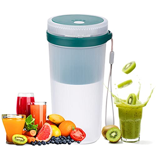 Mixer Smoothie Maker, Mini Mixer To Go 300ml, Wiederaufladbar Personal Juicer Blender, Tragbarer Mixer für Reisen Büro Fitnessstudio (Grün) von GDWD