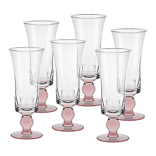 Eiscremeglas 6er-Set Eisbecher Cocktailglas Umbria Bambini 600ml rosa von CRISTALICA