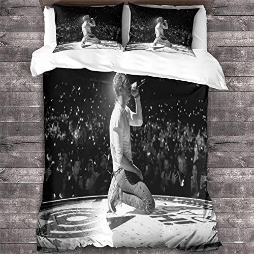 Coldplay 3D Rock 'n' Roll Designs Luxuriöse Bettbezug Sets Bettbezug Sets Wende Bettwäsche Sets Mit Passenden Kissenbezügen,100% Mikrofaser,3D Musik,König（220x240cm） von GENBAK