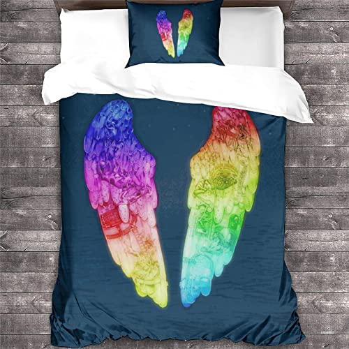 Coldplay Bettbezug Bettwäsche Set - Bettbezug Und Kissenbezug,Mikrofaser,3D Rock 'n' Roll Digital Print Dreiteiliger Bettwäsche einzeln（135x200cm） von GENBAK