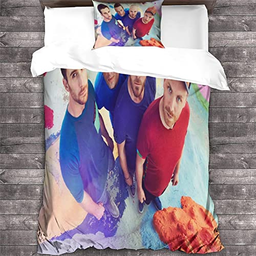 Coldplay Bettwäsche 3D-Druck Musik Bettwäsche-Set Bettbezug Mit Kissenbezug Kinderbettwäsche,Rock 'n' Roll einzeln（135x200cm） von GENBAK
