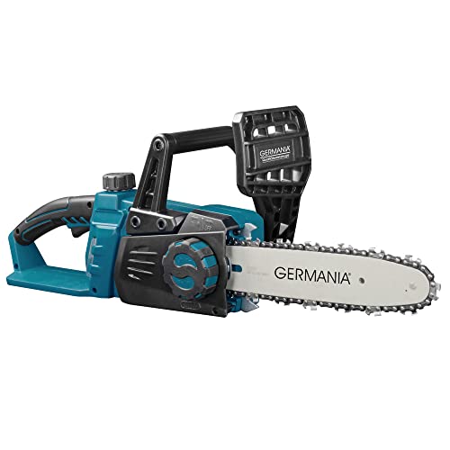 Germania Plattform Akku Kettensäge - 20V - 23cm Schnittlänge - inklusive Akku und Ladegerät - Holzsäge - Motorsäge - Softgriff und werkzeuglose Kettenspannung - schwarzblau von GERMANIA Qualitätswerkzeuge