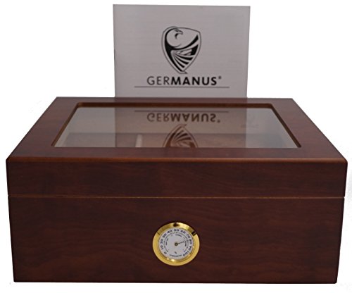 GERMANUS Humidor Classic Desk, Braun für ca. 50 Zigarren von GERMANUS