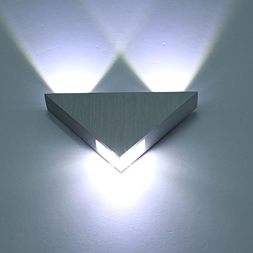 Esoes Wandleuchte Dreieck 3W LED Modern Wandlampe aus Aluminium für Wohnzimemr, Schlafzimmer, Treppenhaus, Balkon, Bars (Weiß) von Esoes