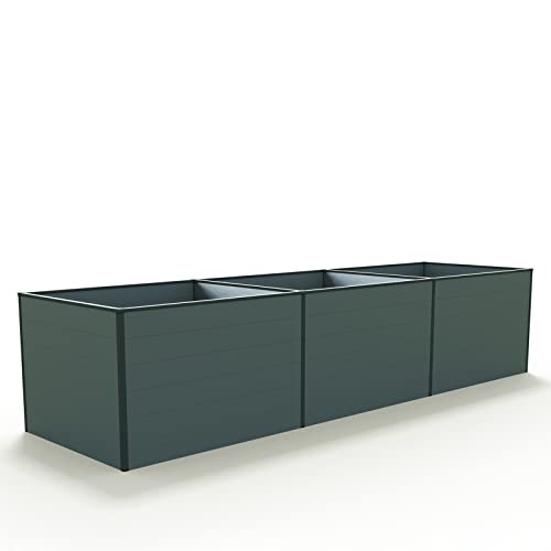 GFP Aluminium Hochbeet Kingsize Daniela - 297 x 119 x 77 cm - Anthrazit, Stecksystem, langlebig von GFP