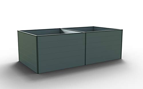 GFP Aluminium Hochbeet Kingsize Daniela - 235 x 77 x 77 cm - Anthrazit, Stecksystem, langlebig von GFP