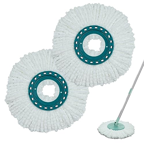 GFRED 2 Stück Wischmopp Ersatz Kompatibel Mit Leifheit Clean Twist Disc Mop Systèmes Moppkopf Ersatz Mikrofaser Sehr Saugfähig, Für alle Bodenarten Geeignet von GFRED