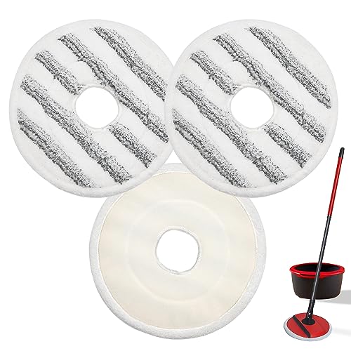 GFRED 3 Teiliges Set Mopp-Pads Ersatz-Moppkopf Kompatibel Mit Vileda Spin & Clean Mop Moppkopf Ersatz Mikrofaser Geeignet für alle Bodenarten von GFRED