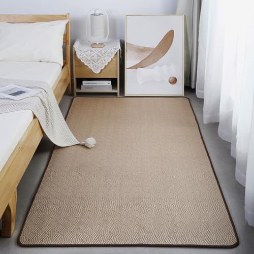 GGBOND Gewebte Rattan-Teppiche im japanischen Stil, Sommer-Bodenmatte, Wohnzimmerteppich, Nachttischmatte, Stoffmuster B, 100 x 200 cm von GGBOND