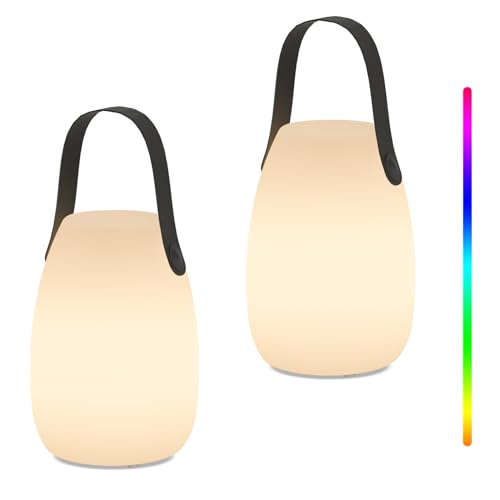 GGII LED Outdoor Lampe mit Fernbedienung, Akku Lampe für Garten Aussen Schlafzimmer Bar Camping, Tragbare LED Tischlampe, Wasserdichtes Akku Lampe Kabellos von GGII
