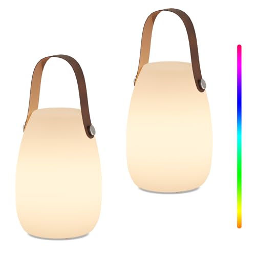 GGII Led Lampe Tragbare Akku Outdoor Lampe Tischlampe für Außen mit 8 Farben, Batteriebetrieben mit USB, für Garten Aussen Schlafzimmer Bar Camping von GGII