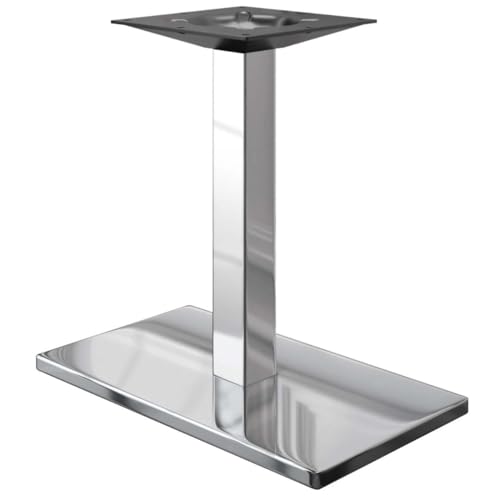 GGMMÖBEL Madrid | Tischgestell für Esstisch, Schreibtisch | Tischbeine | Edelstahl | Tischfüße | Bodenplatte: 40 x 70 cm | Säule: 8 cm | Gesamthöhe: 72 cm von GGMMÖBEL