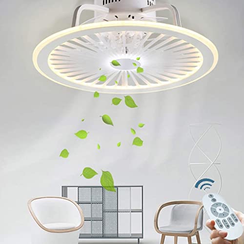 Deckenventilator Mit Beleuchtung LED Dimmbare Fan Deckenlampe Mit Beleuchtung Und Fernbedienung Metall Acryl Stille Elektrolüfter Deckenleuchte Wohnzimmer Schlafzimmer Kinderzimmer Fan Kronleuchter von GHY