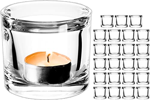 Giessle® 24 Stück Edle Gastronomie/Hochzeit Teelichthalter Teelichtglas Windlicht Teelicht Gläser für kleine Teelichter Glas Set von GIESSLE