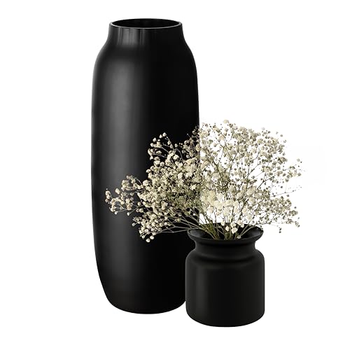 Giessle® Glasvasen Set aus Tisch- und Bodenvase (in matt schwarz) Vase für Pampasgras von GIESSLE