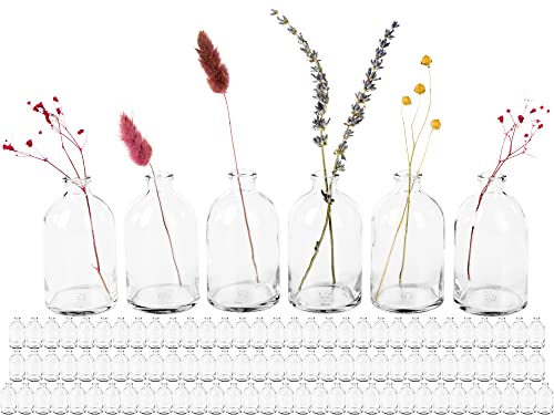 Giessle Hochzeit Saal-/ Raum- Deko Paket [ mit 88 STÜCK Mini Vasen ] Väschen kleine Dekoflaschen Blumenvase Transparent von GIESSLE