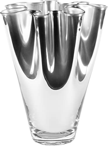 Handgefertigte Vase aus Glas mit Spiegeleffekt ca. 26,5cm groß Tischvase Blumenvase modern von GIESSLE