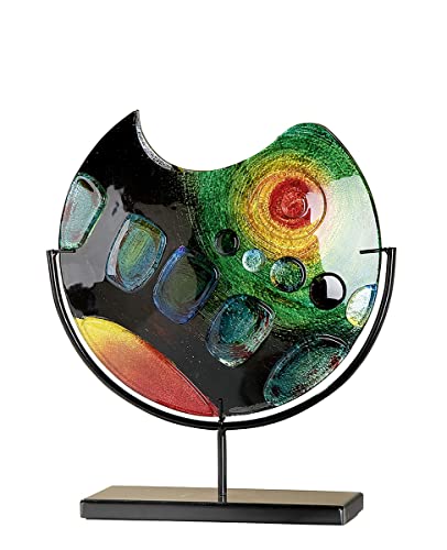 GILDE GLAS art Design-Vase - Dekoobjekt handgefertigt aus Glas H 37 cm von GILDE GLAS art