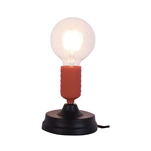 GIRARD SUDRON Lampe zum Aufstellen, E27, max. 40 W, Schwarz und Rot – Kabel PVC L 150 cm mit Schalter schwarz von GIRARD SUDRON