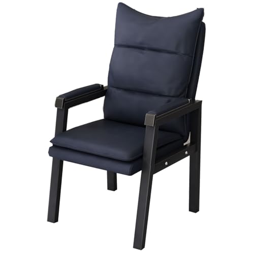 GIZNXBA Lesesessel Loungesessel Stuhl Polstersessel PU-Leder Akzentsessel Für Wohnzimmer, Relaxsessel Mit Schwarzes Metallgestell, Lesesessel Wohnzimmer, Schlafzimmer, Büro (Color : /Blue B) von GIZNXBA