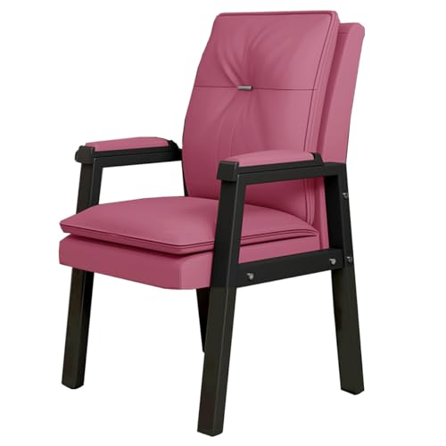 GIZNXBA Lesesessel Loungesessel Stuhl Polstersessel PU-Leder Akzentsessel Für Wohnzimmer, Relaxsessel Mit Schwarzes Metallgestell, Lesesessel Wohnzimmer, Schlafzimmer, Büro (Color : /Pink A) von GIZNXBA