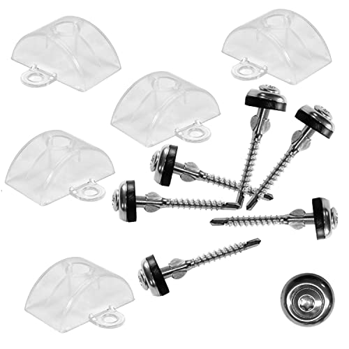 Befestigungs-Set: Spenglerschraube mit Bohrspitze & Bohrflügel + Abstandshalter für Wellplatten mit Sinus-Profil 76/18 (10) von GK