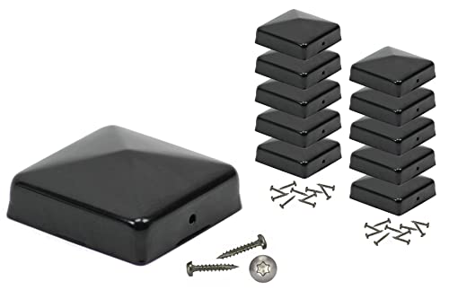 GK Pfostenkappe schwarz beschichtet, inkl. Schrauben mit Cutspitze (10, 7 x 7 cm) von GK
