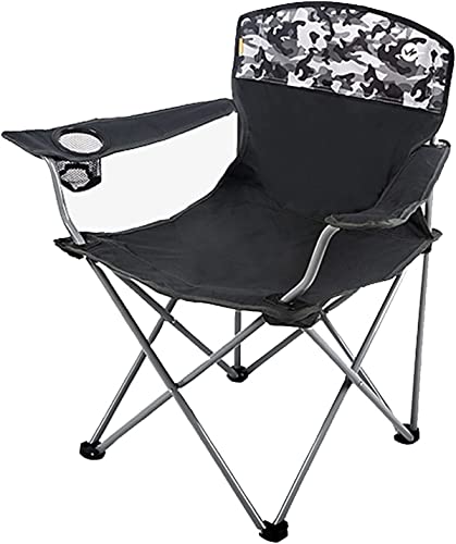 GKIRQVPE Folding Chair Camping， Campingstuhl Robuster Klappstuhl mit gepolsterten Armlehnen, Aufbewahrungstasche, Getränkehalter Tragbarer Strandstuhl (Color : A) (Color : B) von GKIRQVPE
