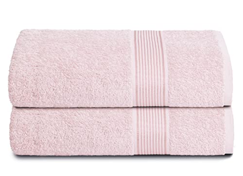 GLAMBURG Baumwolle 2er-Pack übergroße Badetücher 100 x 150 cm, große Badetücher, Ultra saugfähig, kompakt, schnell trocknendes und leichtes Handtuch - Rosa von GLAMBURG