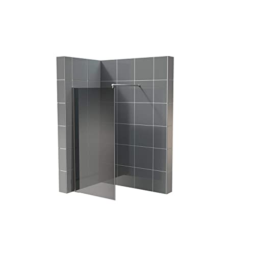 Glasplatte24 Walk in Dusche in Grau 50 x 200 cm, 10mm ESG Duschwand, Nano Glas Duschabtrennung von GLASPLATTE24