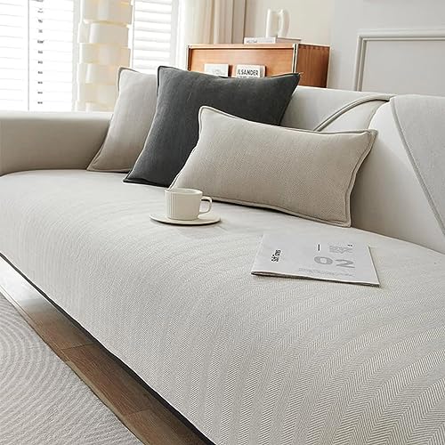 GLDWEY Fischgrätenmuster Chenille-Stoff Möbelschutz Couch Abdeckung – Lustiges Fuzzy-Design für ultimativen Schutz und Stil von GLDWEY