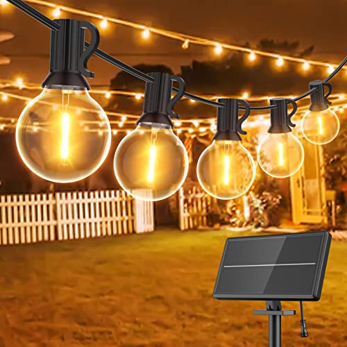 GLUROO LED Lichterkette Außen Solar, 15M Lichterkette Glühbirne mit 4 Beleuchtungsmodi, 25+2 Birnen, Lichterkette Außen Strom Wasserdichte für Zuhause, Terrasse,Party von GLUROO