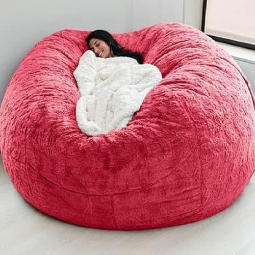 GMDNS Big Bean Bag Sofa Puff No Filler Bodensitz Futon Lazy Sofa Bed Couch Tatami Bequemer Lounge Chair,Rot von GMDNS