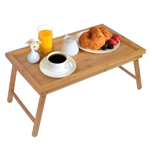 Klappbares Tablett aus Holz, Laptoptisch, Frühstückstablett, Campingtisch, Mobiles Büro, Betttablett, Betttisch für Laptop, Serviertisch, Schreibtisch zum Essen, Lesen und Arbeiten im Bett/Couch von GMMH