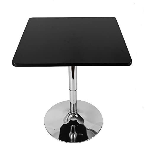 GMSLuu Quadratischer Hubtisch 360° drehbarer Tisch höhenverstellbarer Bartisch Freizeit Couchtisch schwarz von GMSLuu