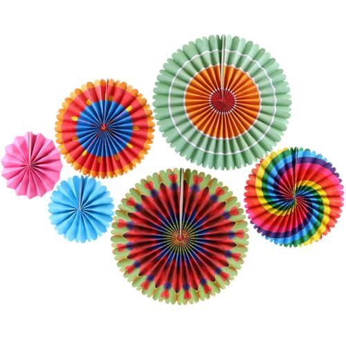 GNHG Geburtstagsdeko Blau, Partydeko, Seidenpapier Pompoms,6 Stück Papier Fans Fächer und Wabenbälle Dekorpapier Kit für Geburtstag Hochzeit Baby Dusche Parteien（Phönixschwanz） von GNHG