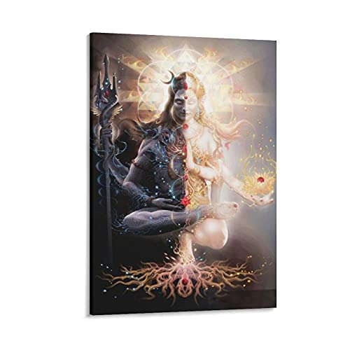 GNKIO Spiritual Art Shiva Shakti Shiva Art Lord Shiva Leinwand Kunst Poster und Wand Kunst Bild Druck Moderne Familie Schlafzimmer Dekor Poster 16x24inch(40x60cm) von GNKIO