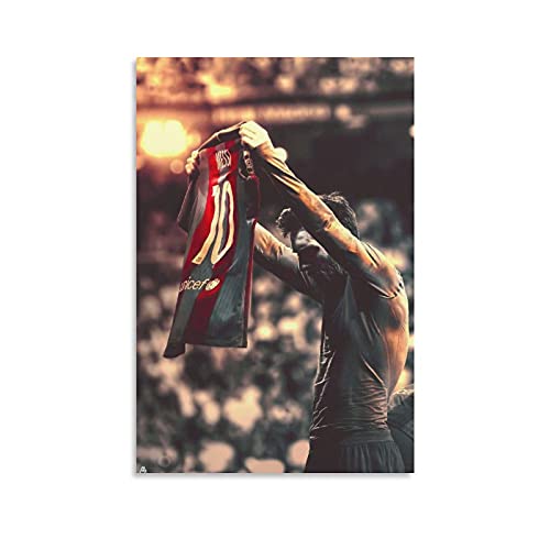 GNKIO Sports Athletes Poster Football Soccer Player Messi Jersey King Poster Dekorative Malerei Leinwand Wandkunst Wohnzimmer Poster Schlafzimmer Malerei 12x18inch(30x45cm) von GNKIO