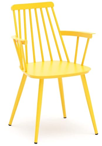 GO IN Armlehnstuhl Hennig – Metall – mit Armlehne – Wohnen | Outdoor-Indoor–Stuhl (Yellow) von GO IN