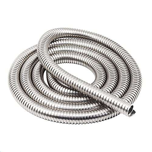 Kabelschlauch,Kabelschutz 1 stücke 1 Meter langer Länge Edelstahl 304 Metallrohr Gewindeschlauch Drahtkabel Flexible Rohrhülse Schutzschlauch (Size : ID 8mm x 1M) von GOBBIS